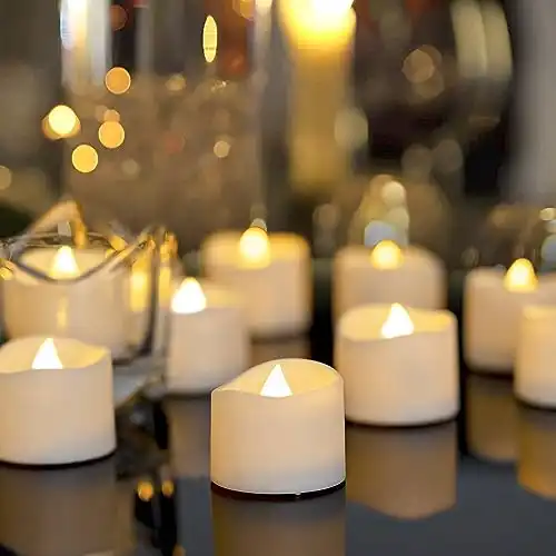 48-Pack Novelty Flickering Flameless Tea Lights Candles