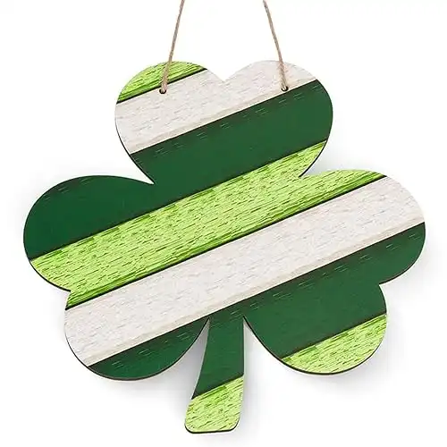 St Patricks Day Door Decorations, Shamrock Wooden Sign