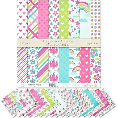 Scrapbook Paper Pack - Fairytale 12"x12" Collection Includes 16 Sheets