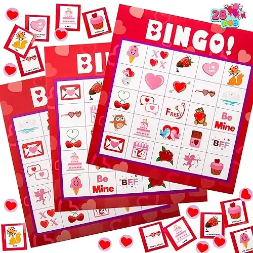 Valentines Day Bingo Game Cards (5x5)