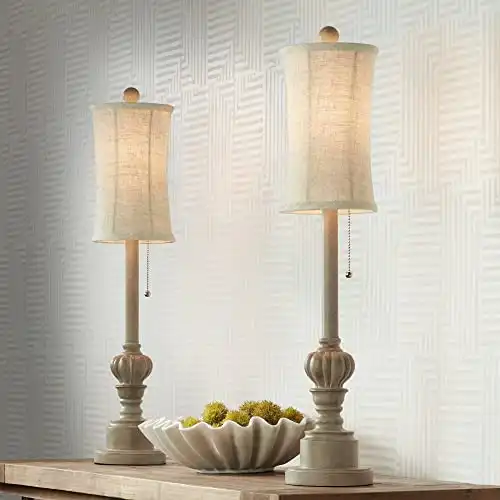 Traditional French Country Style Buffet Table Lamps 28"