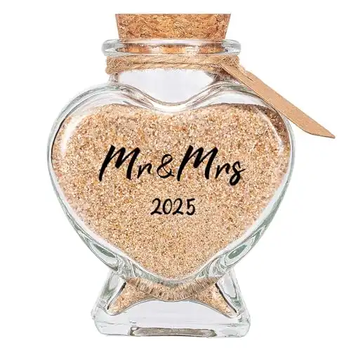 Mr&Mrs 2025 Sand Keepsake Jar, (Gift Box Includes) - 40ml Glass
