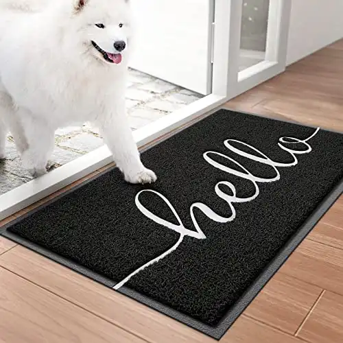 BeneathYourFeet Door Mat (30"x17.5",Black), Welcome Mat Low Profile Floor Mat