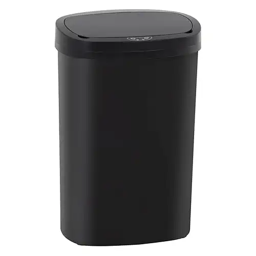 PayLessHere 13 Gallon Trash Can Kitchen Trash Can with Lid Touch Free Wateproof Trash Bin (1, Black)