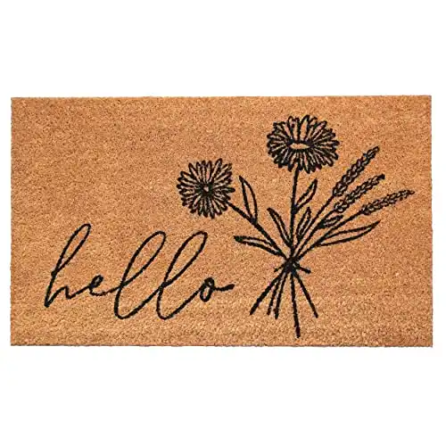 Calloway Mills Wildflower Bouquet Doormat, (Tan/Black, 17" x 29" x 0.60")