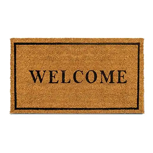 Door Mat with Heavy Duty Backing, Welcome Doormat, 17.5 x30 Size, Easy to Clean