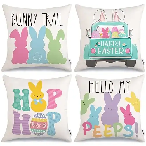 Easter Pillow Covers 18x18 - Set of 4