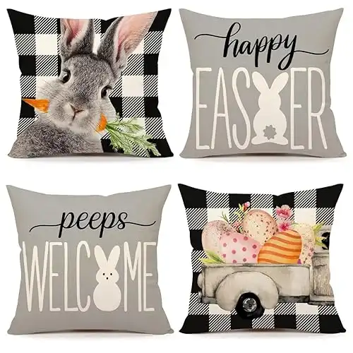 Easter Pillow Covers 18x18 Set of 4