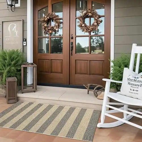 Outdoor Porch Rug 24"x51", Washable,