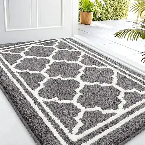 Indoor Door Mat, Anti-Slip, Low Profile (32x20 Inches, Grey)