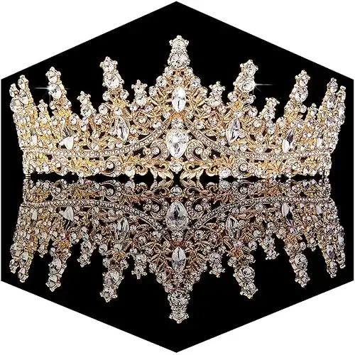 Gold Crown for Women Crystal Tiara