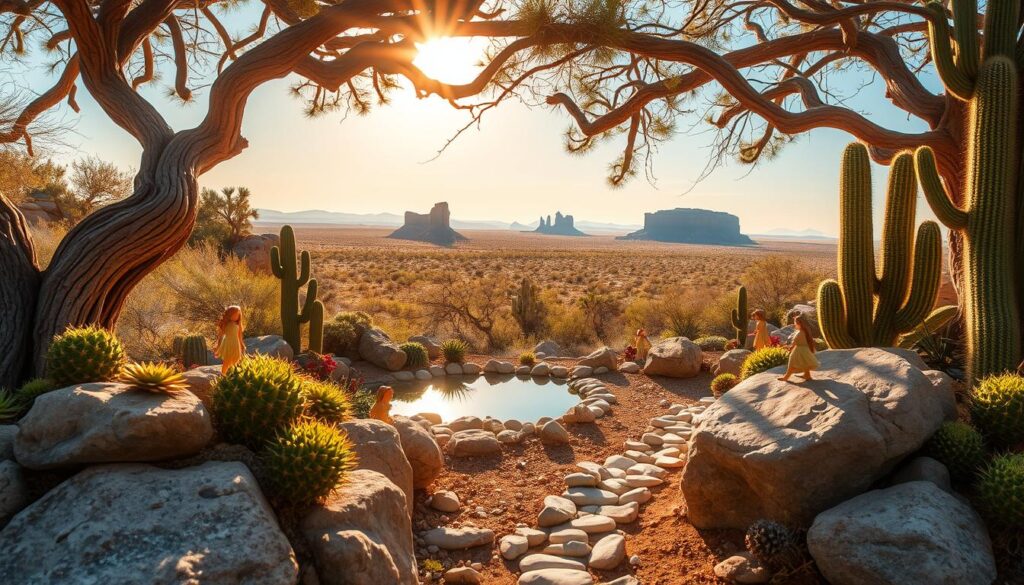 desert-themed fairy garden
