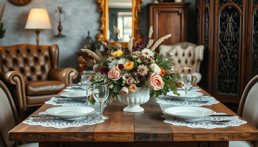 vintage furniture and modern accents
