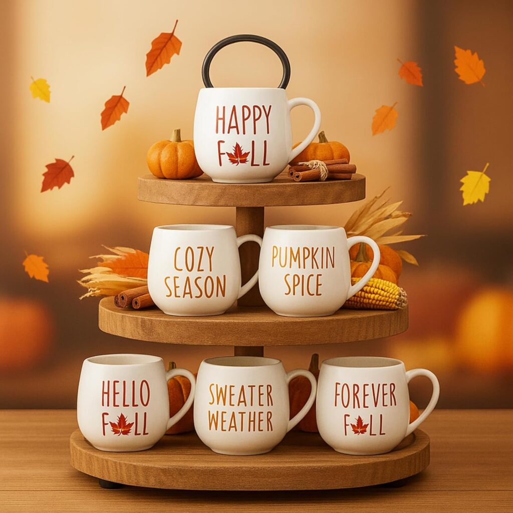 Thanksgiving hosting essentials includes festive mugs