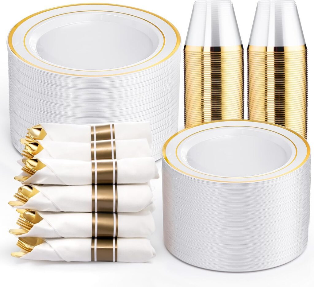 Elegant disposable Thanksgiving dinnerware and cutlery