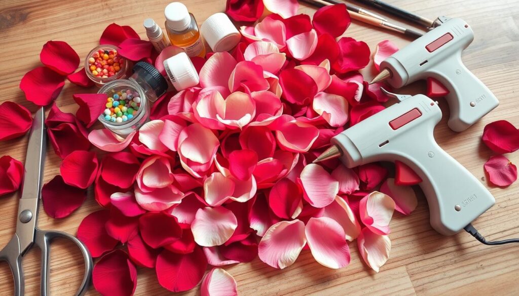 rose petal art materials